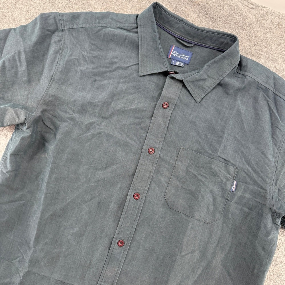 Jack O'Neill Shirt Mens Large Grey Blue Short Sleeve Button Down Textured Casual